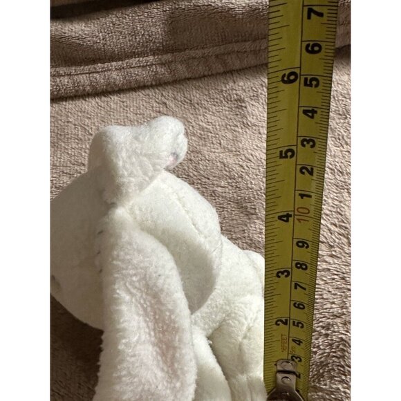 Vintage White Wool Easter Bunny Rabbit 4” To 5” Plush Stuffed Animal No Brand - Picture 12 of 15